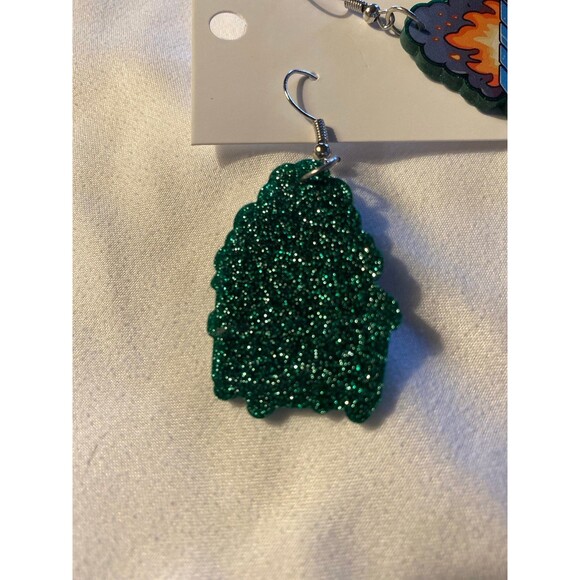 Earrings Dumpster Fire Acrylic Dangle Lightweight Whimsical Funny Humorous - Picture 3 of 5